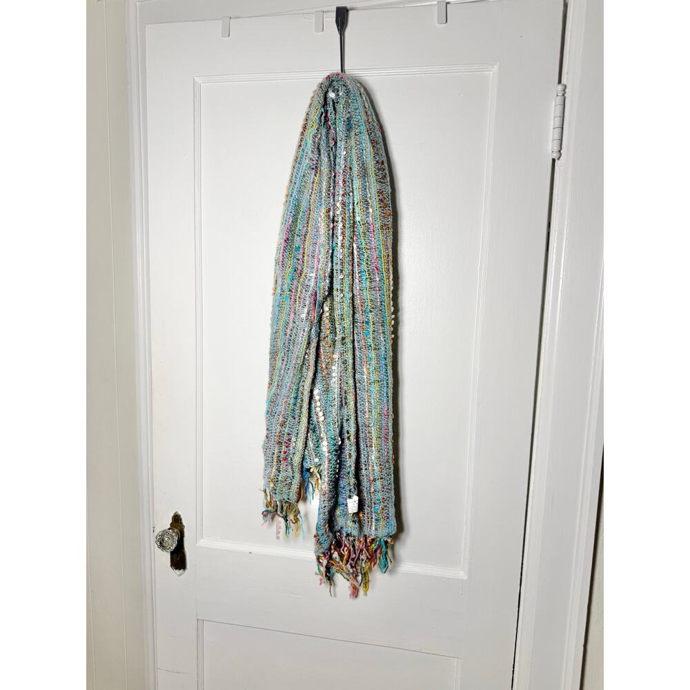 Brisas Colorful Boho Textured Fringe Oversized Wrap Scarf Hippie Festival